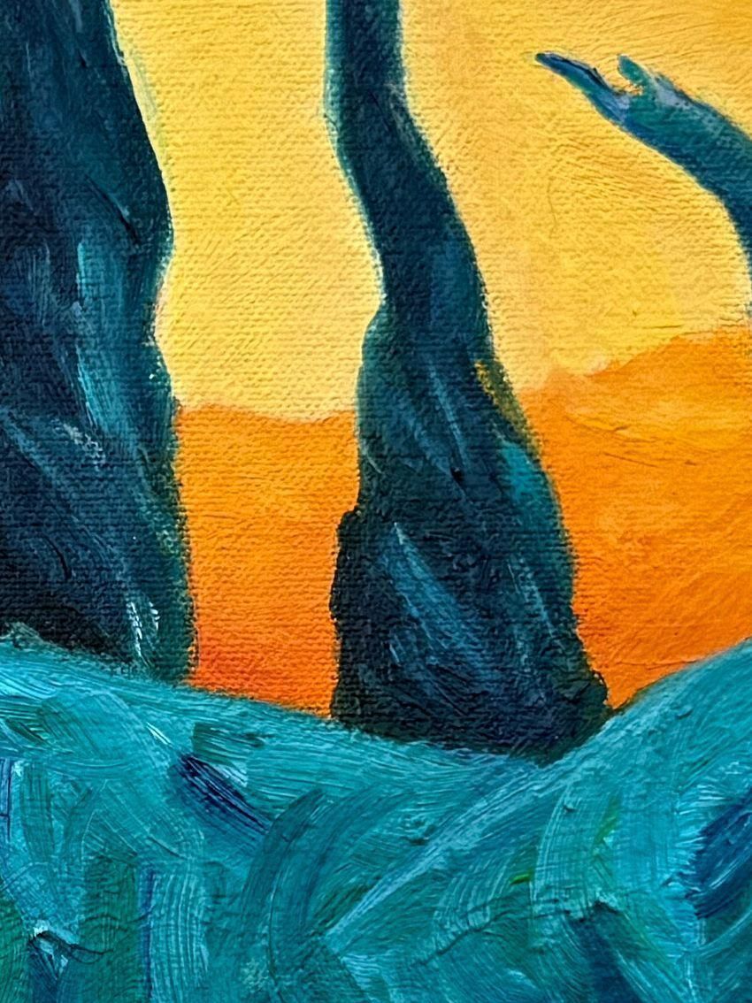 Bernadette Van Baarsencontemporary Abstract Expressionist Color Field Landscape. 'Danse D'hiver'.2023 photo vinterior