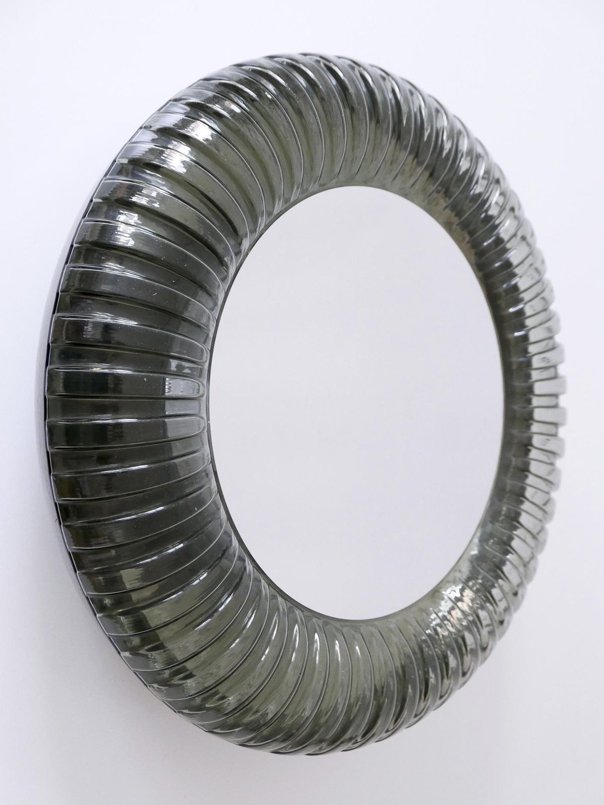 photo for sale Rare & Decorative Mid Century Modern Glass Backlit Wall Mirror Germany 1960s