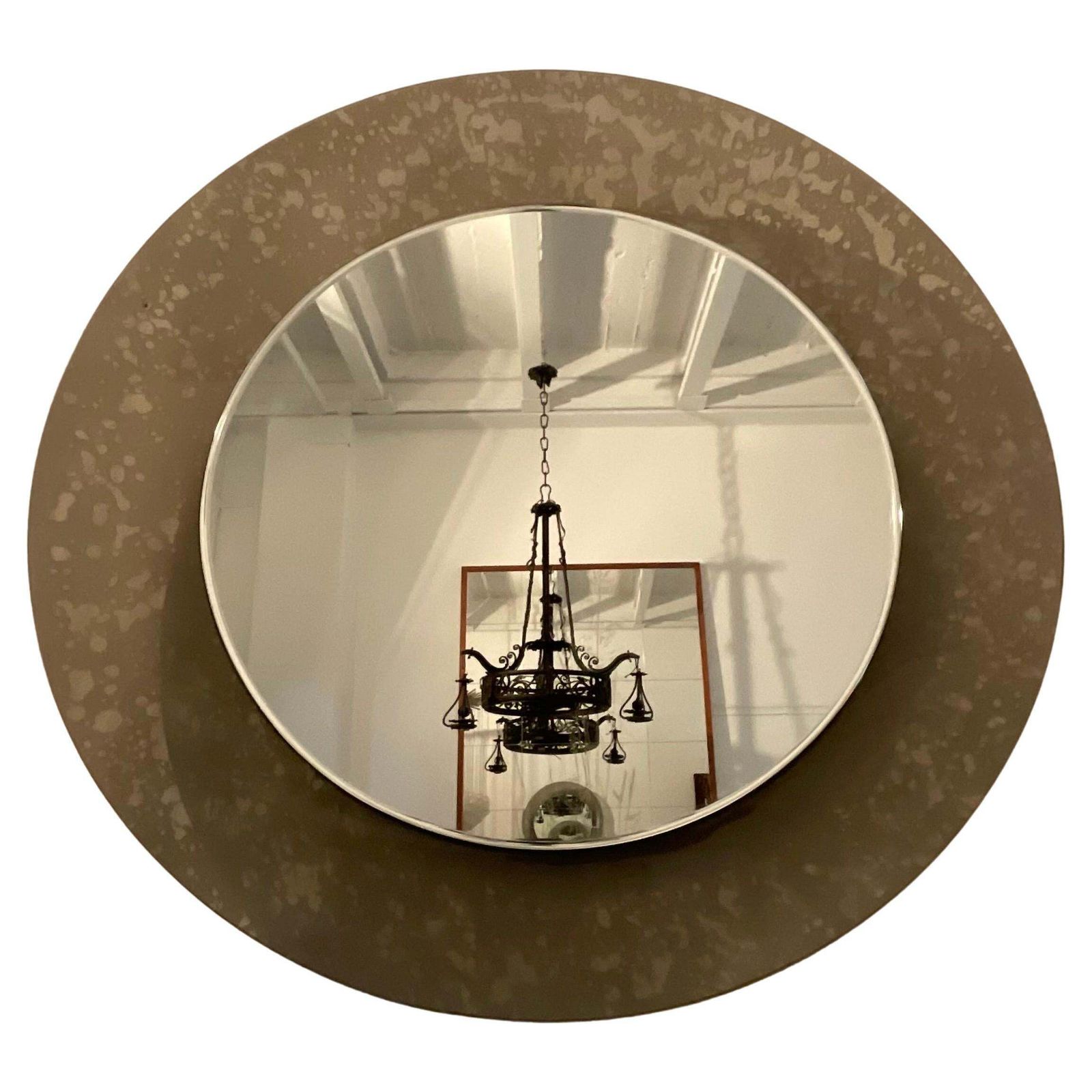 Fontanarte   Erwing Burger   Hanging Mirror   Curved And Etched Glass. photo for sale