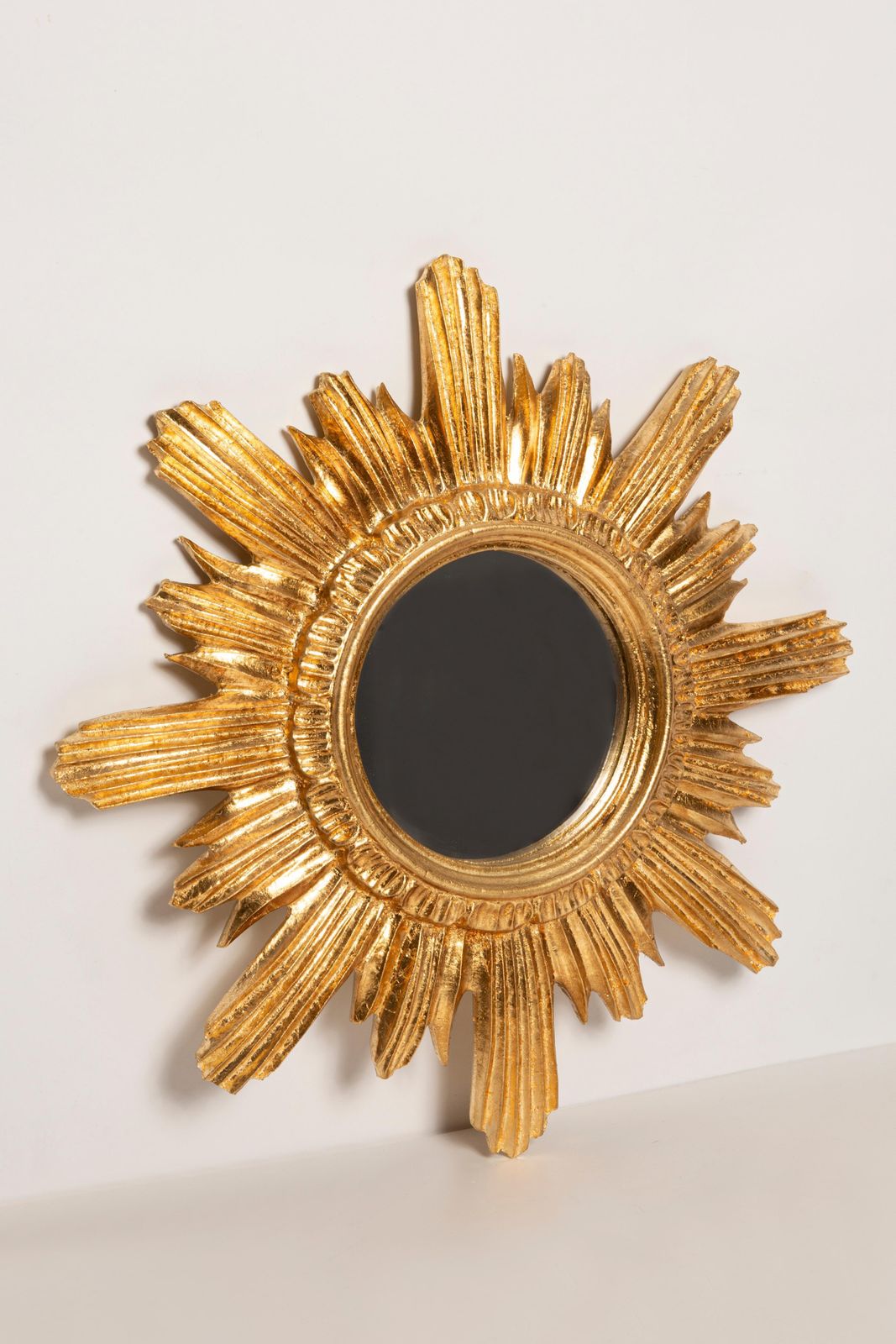 Mid Century, Modern Gold Italian Big Sunburst Mirror, Giltwood, 1960s photo 434.0