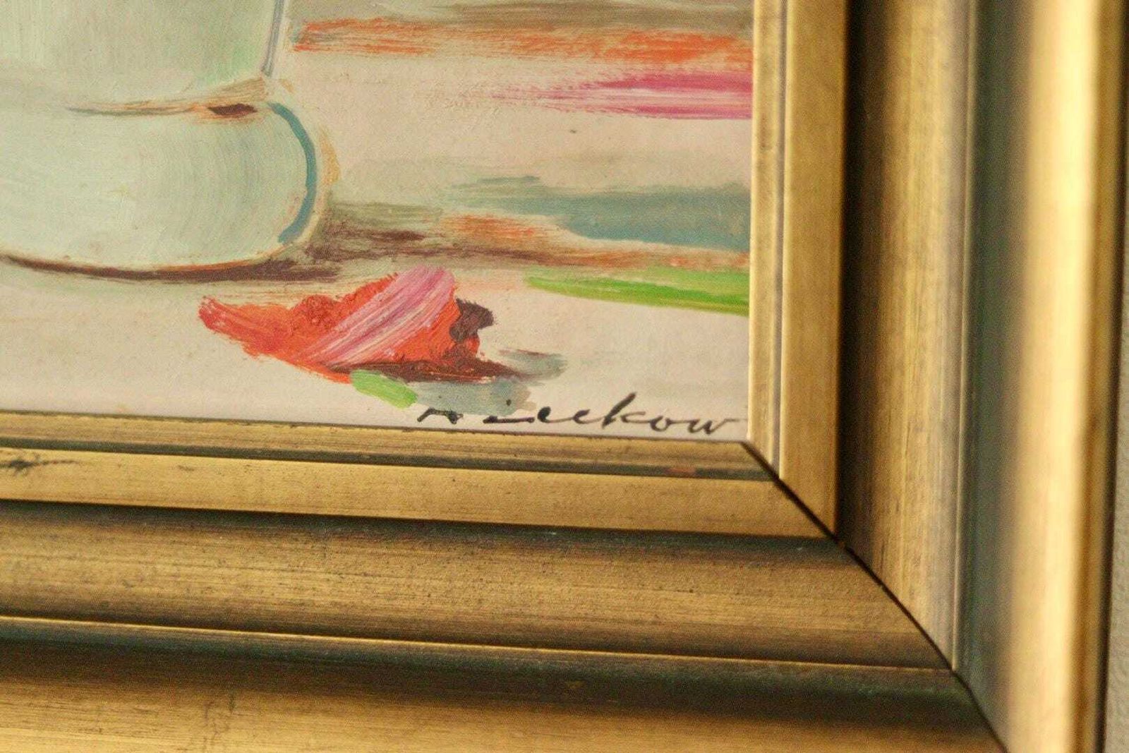 Original Swedish Oil On Panel – “Still Life: Vase Of Roses” – Signed & Framed, 40.5 X 34.5 Cm (15.9 X 13.6 In) photo buy