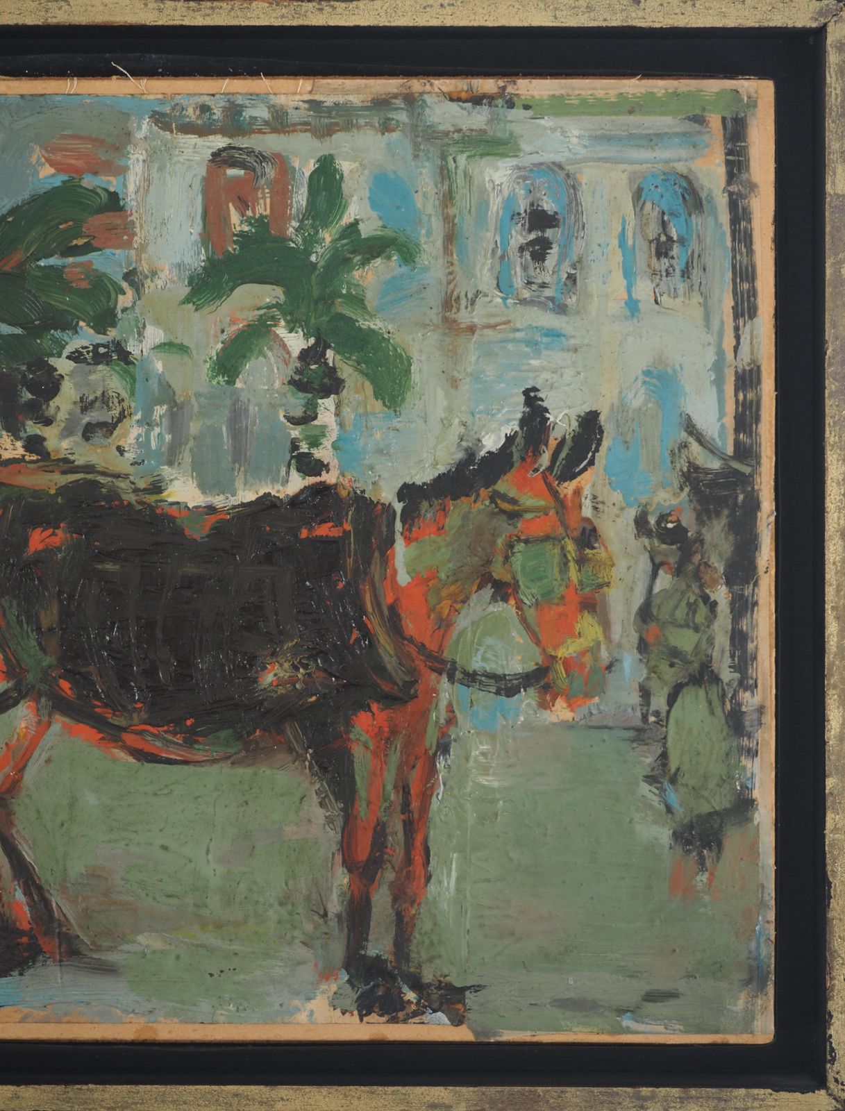 André Cottavoz French Riviera : The Cabriolet   Original Oil Painting, Signed 1951 photo 1770.0