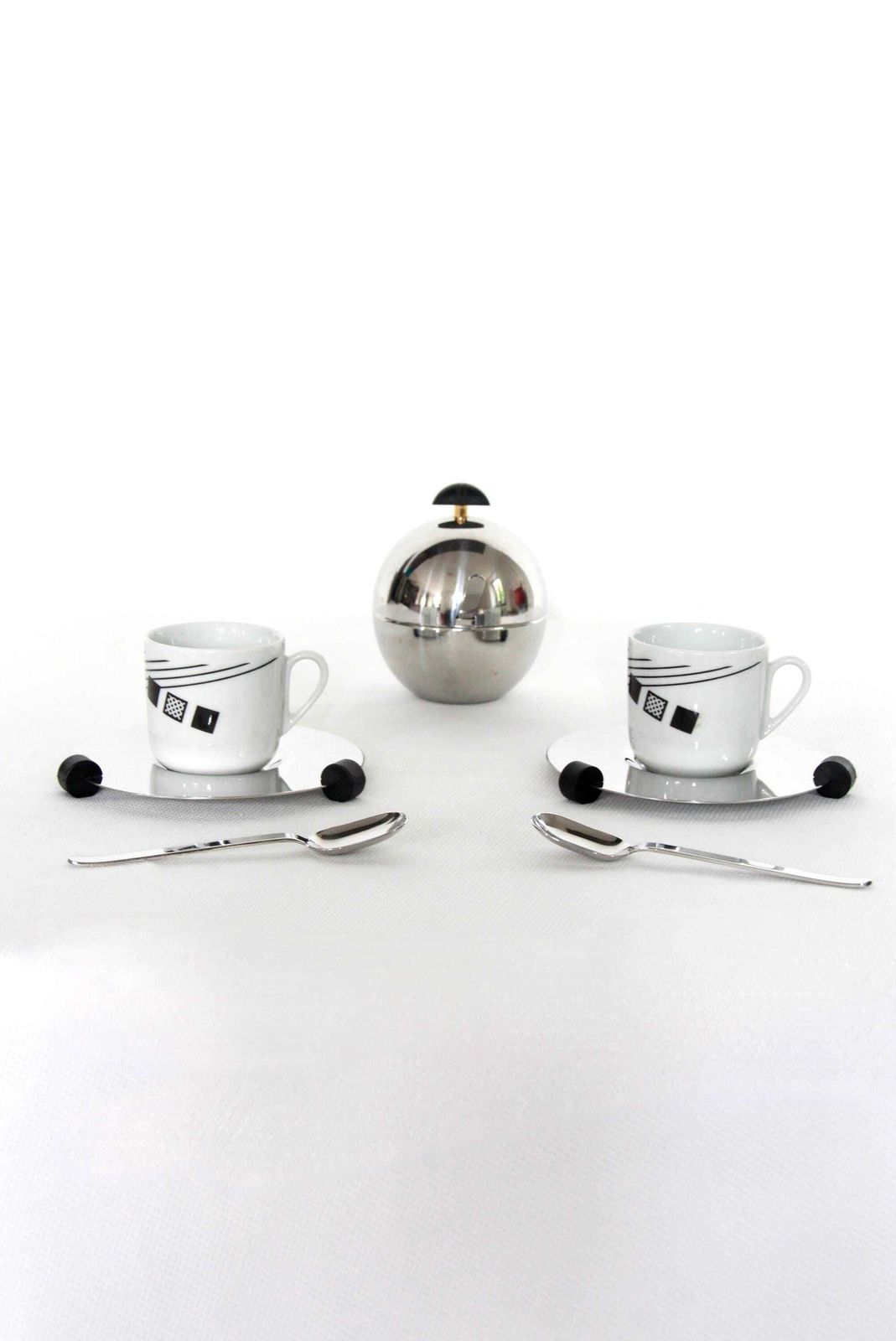 Tazzulelle, Vintage Postmodern Memphis Style Coffee Set By Morinox, Italy, 1980s