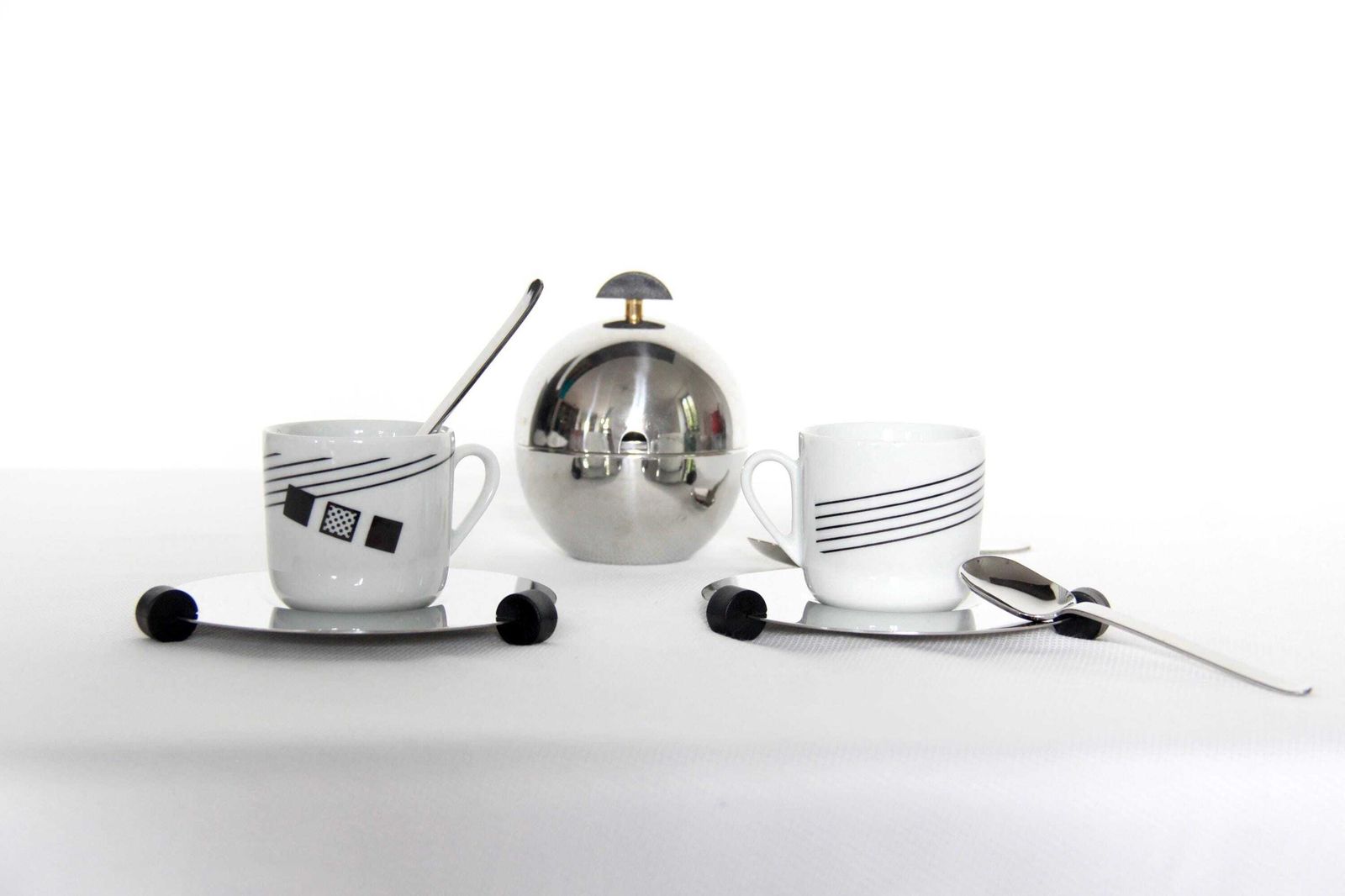 photo furniture Tazzulelle, Vintage Postmodern Memphis Style Coffee Set By Morinox, Italy, 1980s