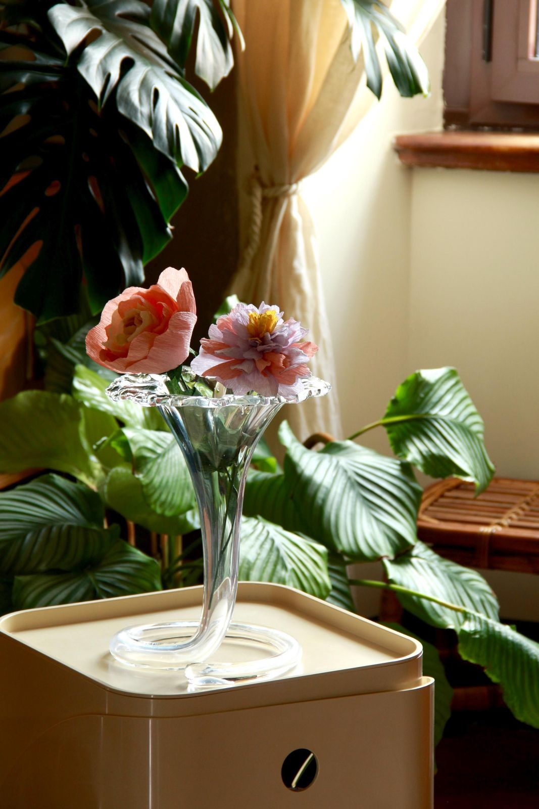 Trombetta, Vintage Murano Glass Flower Vase, Italy, 1970s