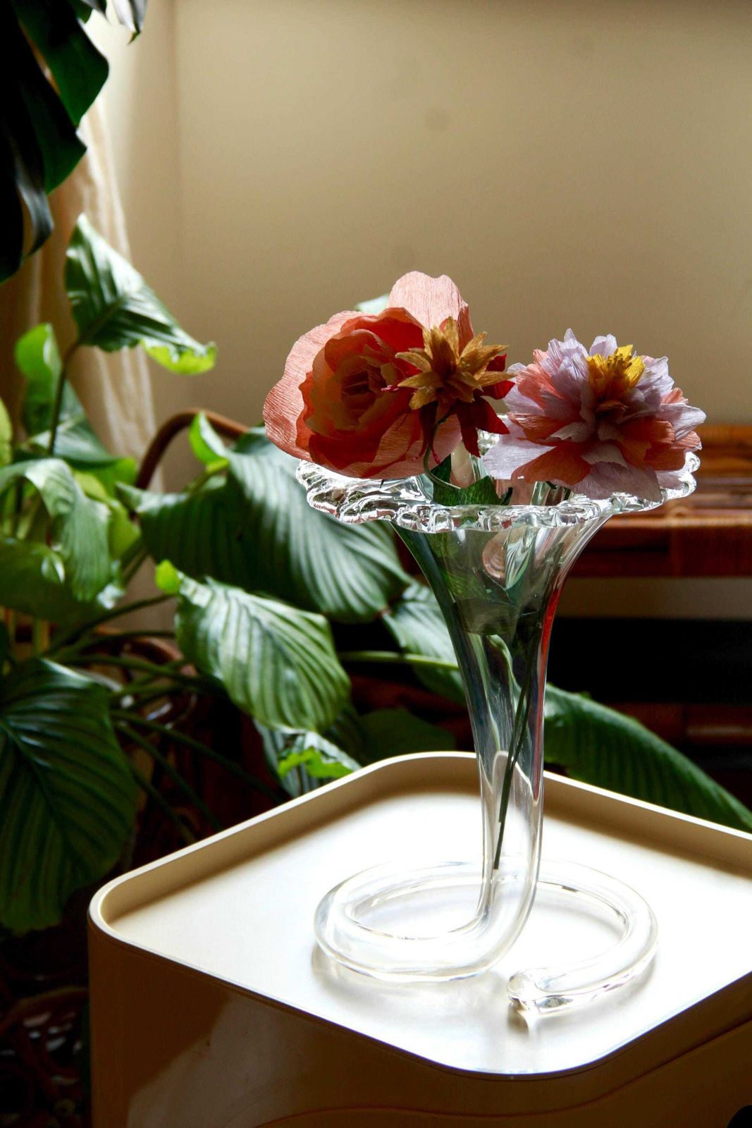Trombetta, Vintage Murano Glass Flower Vase, Italy, 1970s photo 326.0