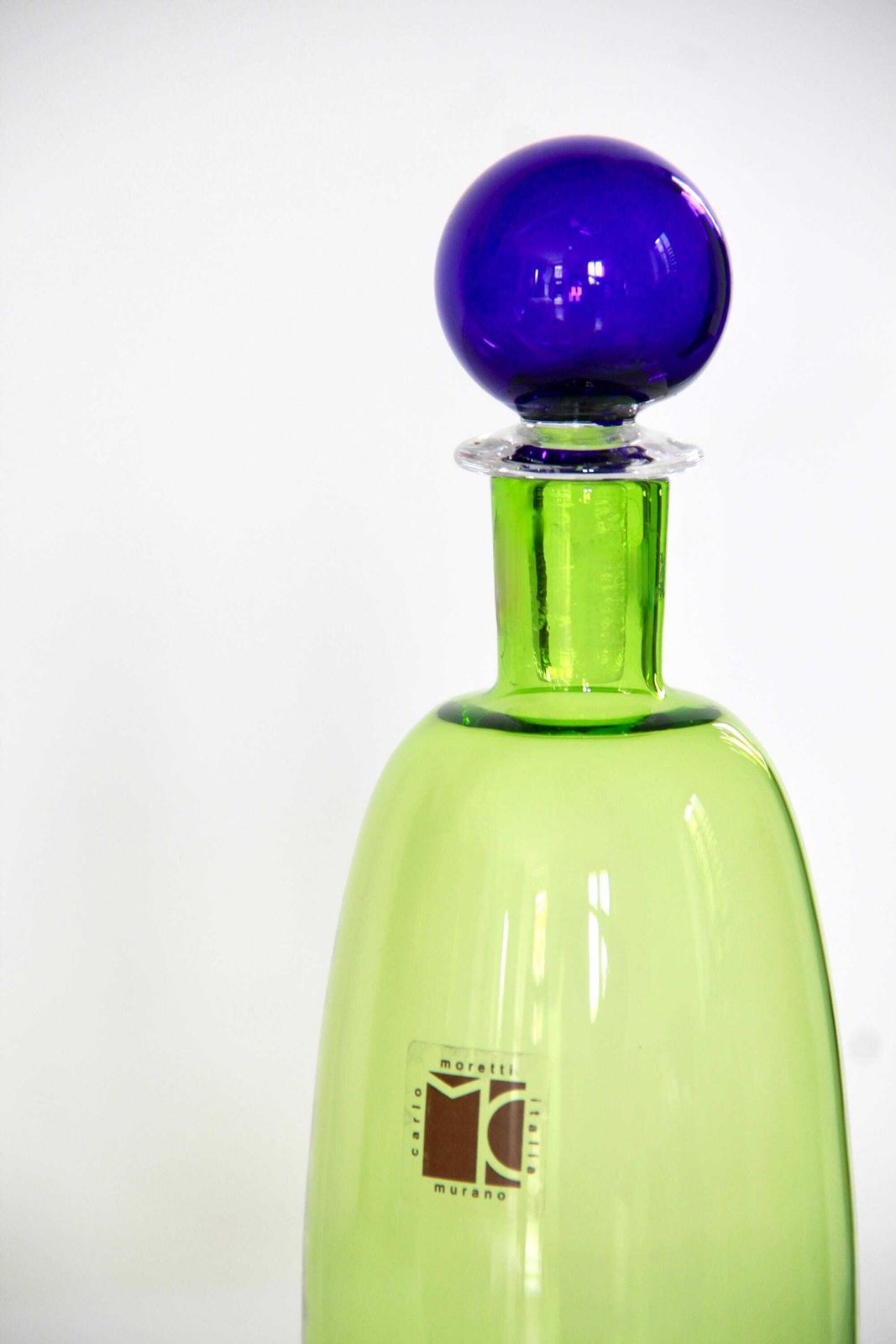 Bottiglie, Vintage Collectible Murano Art Glass Bottle / Decanter By Carlo Moretti, Italy, 1980s photo Home Decor