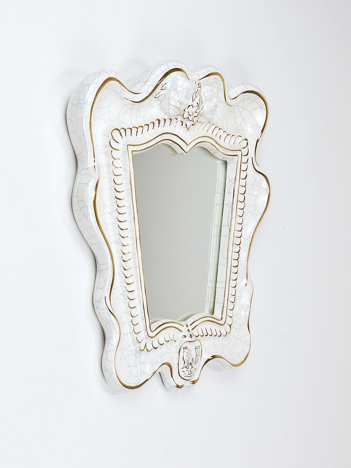 Home Decor Art Deco Theater Terracotta Wall Mirror By Gmundner Keramik, Austria, 1930s photo