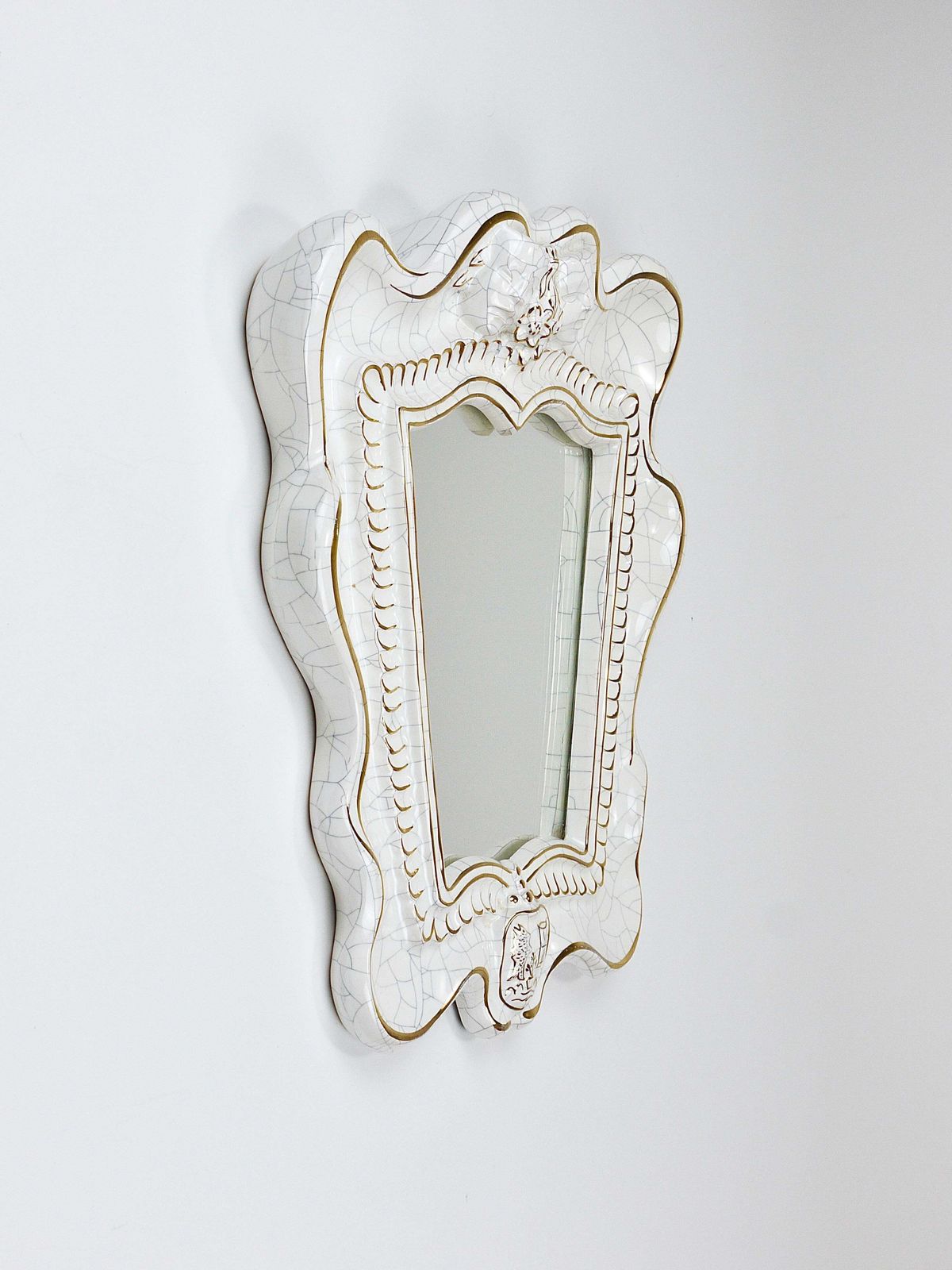 827.0 Art Deco Theater Terracotta Wall Mirror By Gmundner Keramik, Austria, 1930s photo