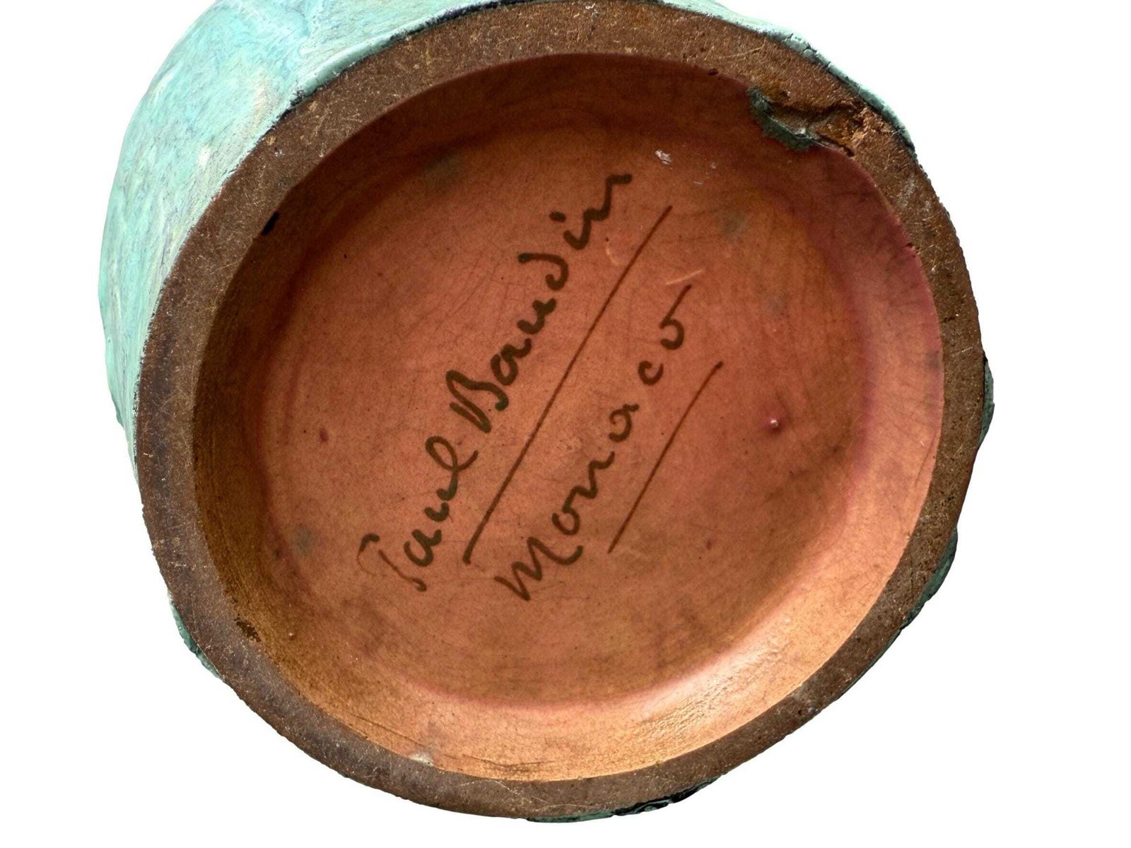 photo furniture 1900's Paul Baudin Vase, Monaco Art Pottery, French Ceramist