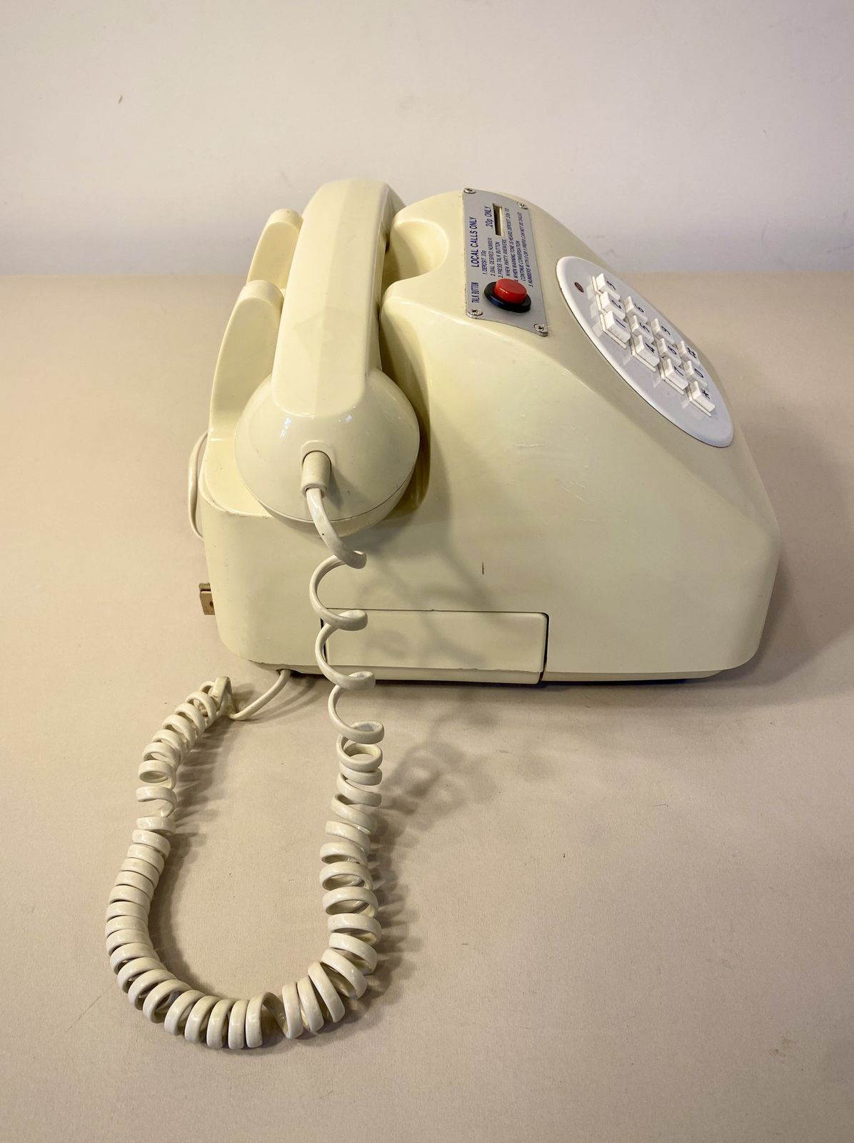 Vintage Hotel Lobby Payphone Coin Opperated Telephone 1980 photo for sale