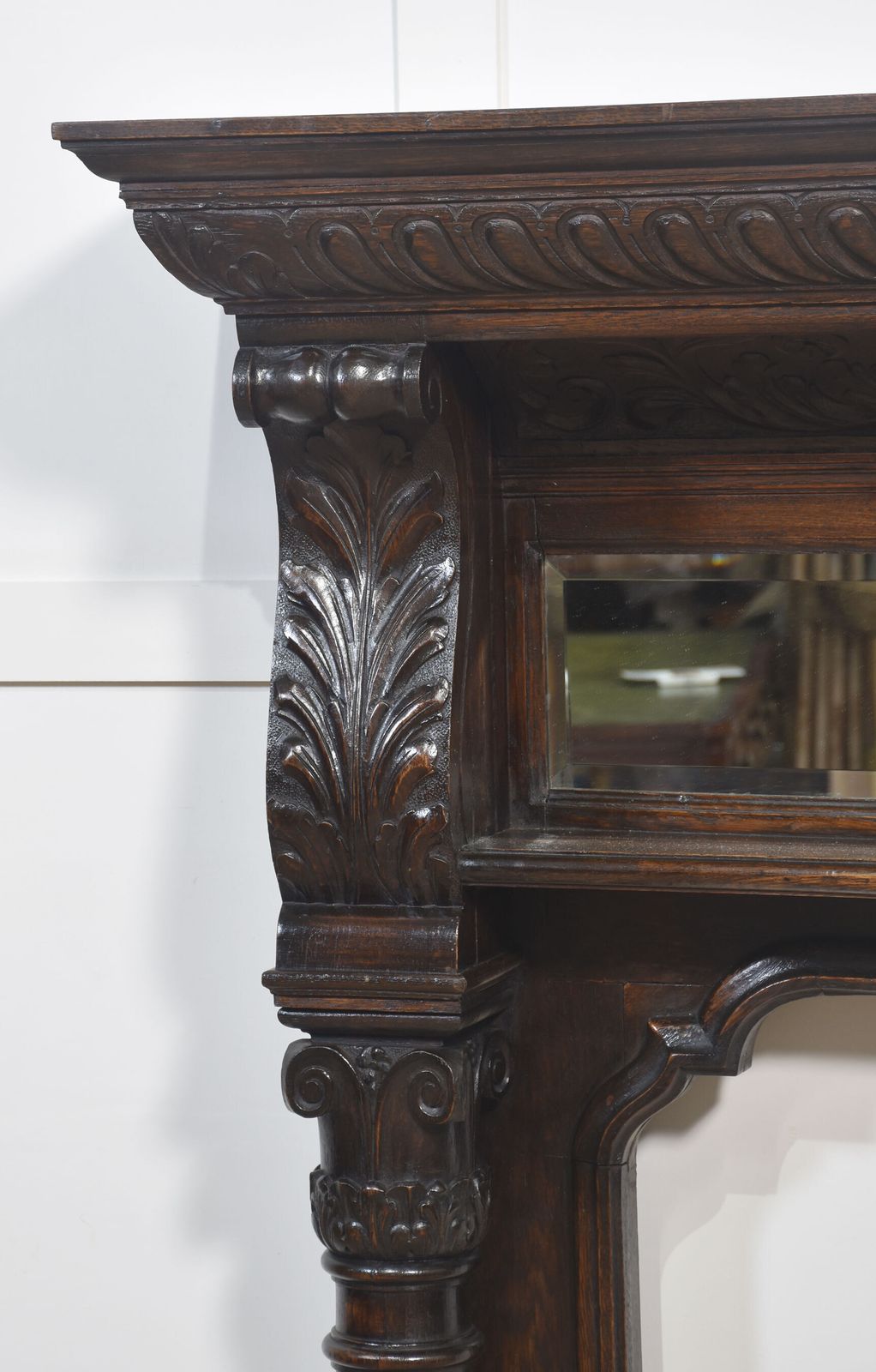 Carved Oak Fire Surround photo vintage