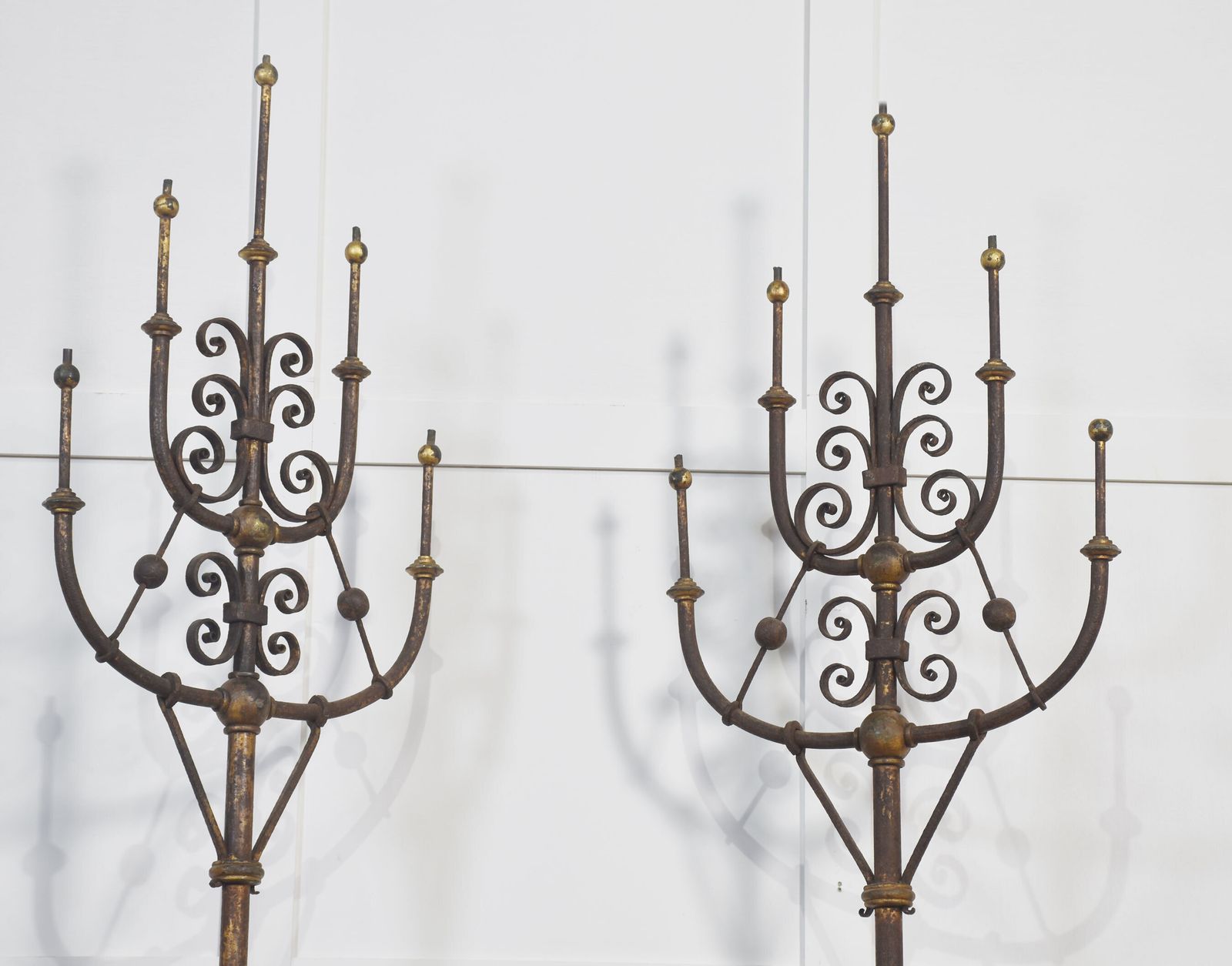 Pair Of Cast Iron Gas Light Candelabras photo furniture