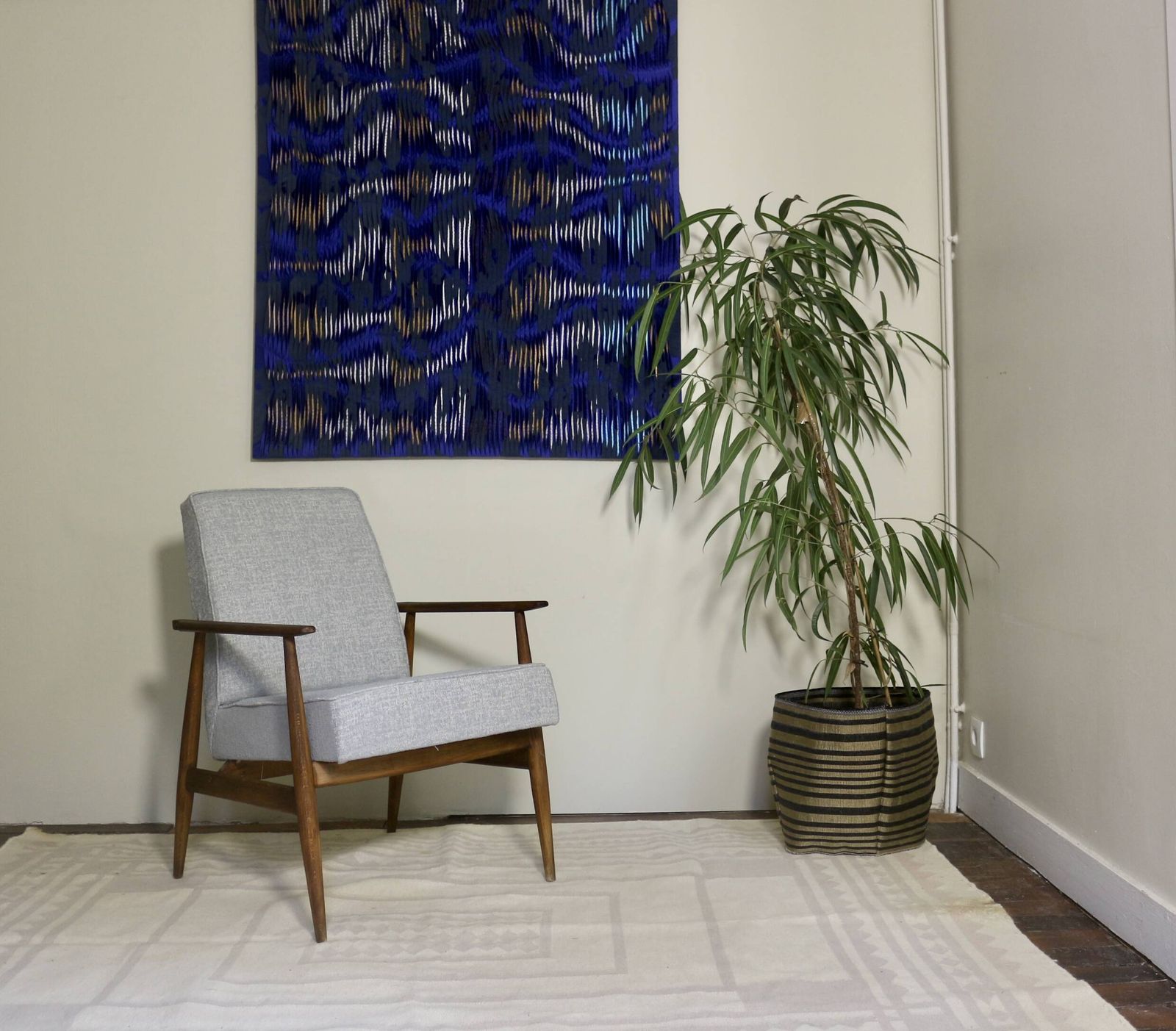 Henryk Lis 300 190 Armchair From The 70s In Bouclette Fabric Ref: Franky photo for sale