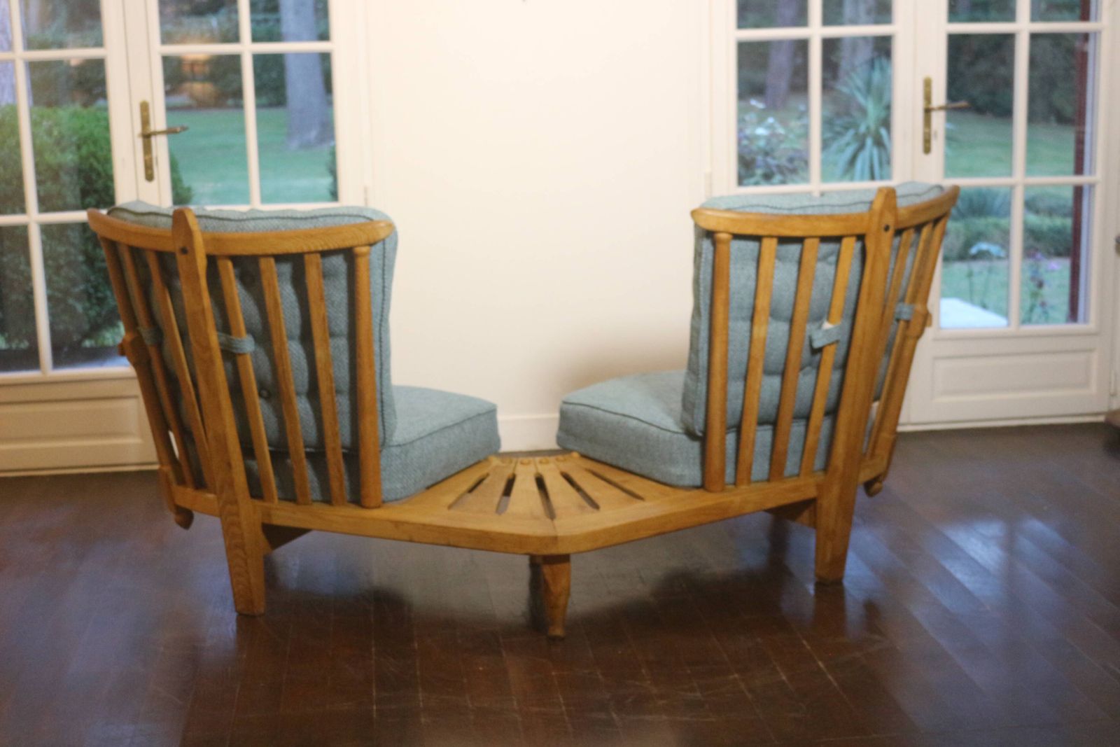 Fan Bench By Guillerme And Chambron Reupholstered photo 3954.0