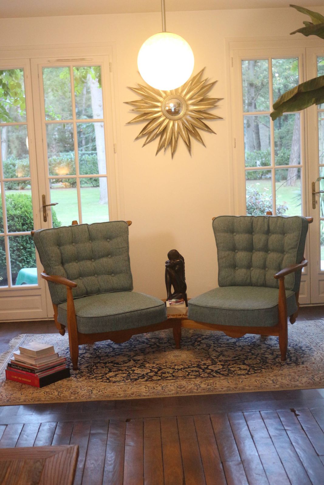 photo furniture Fan Bench By Guillerme And Chambron Reupholstered
