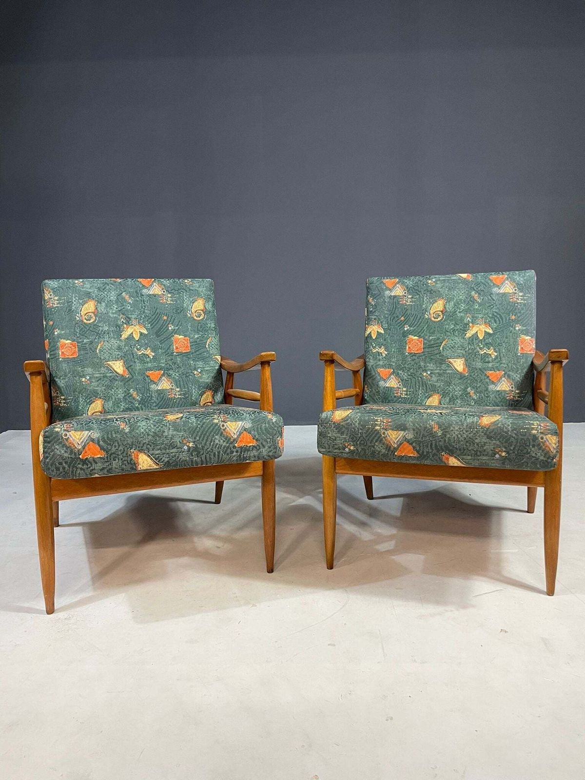 Pair Of Mid Century Modern Lounge Armchairs, Czechoslovakia, 1960s photo buy