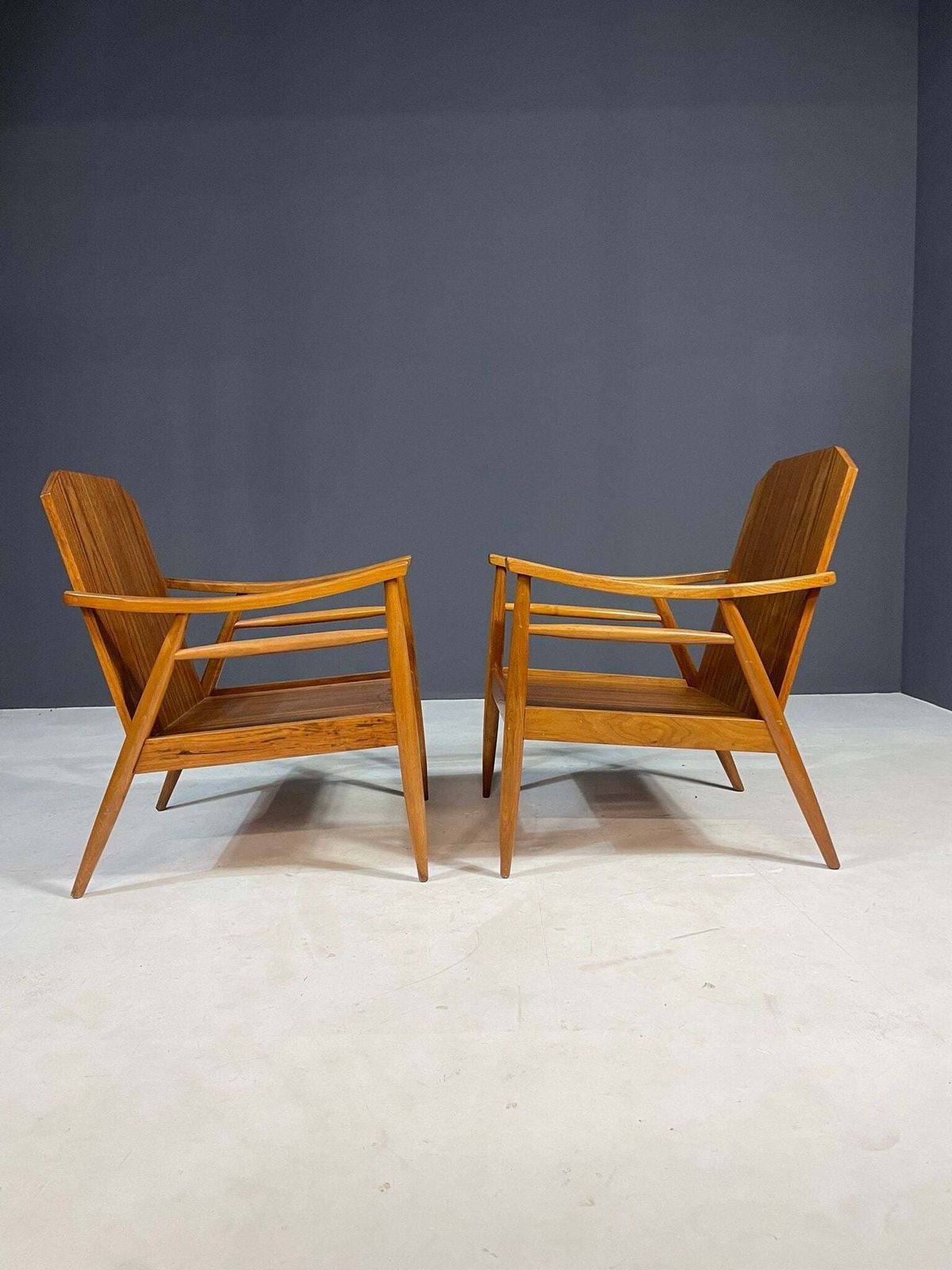 Pair Of Mid Century Modern Lounge Armchairs, Czechoslovakia, 1960s photo vintage