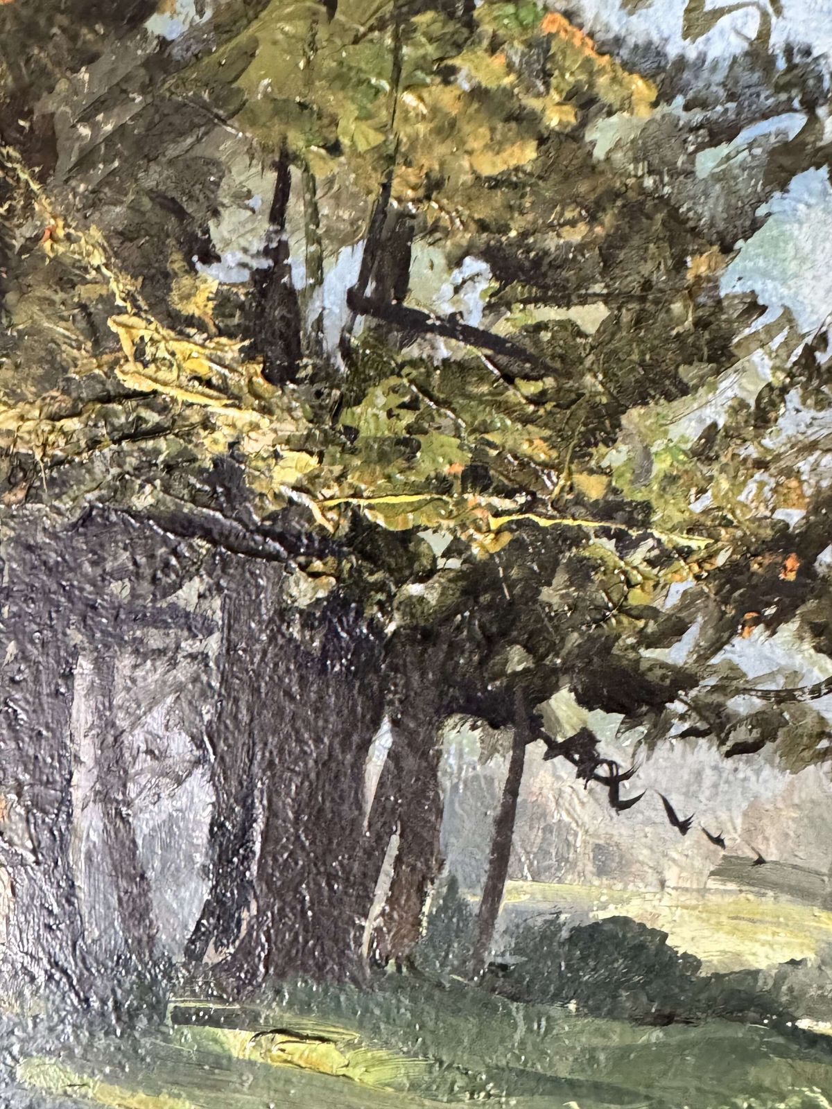 Vintage Oil On Board By Valerie Mckenzie Wooded Landscape photo for sale