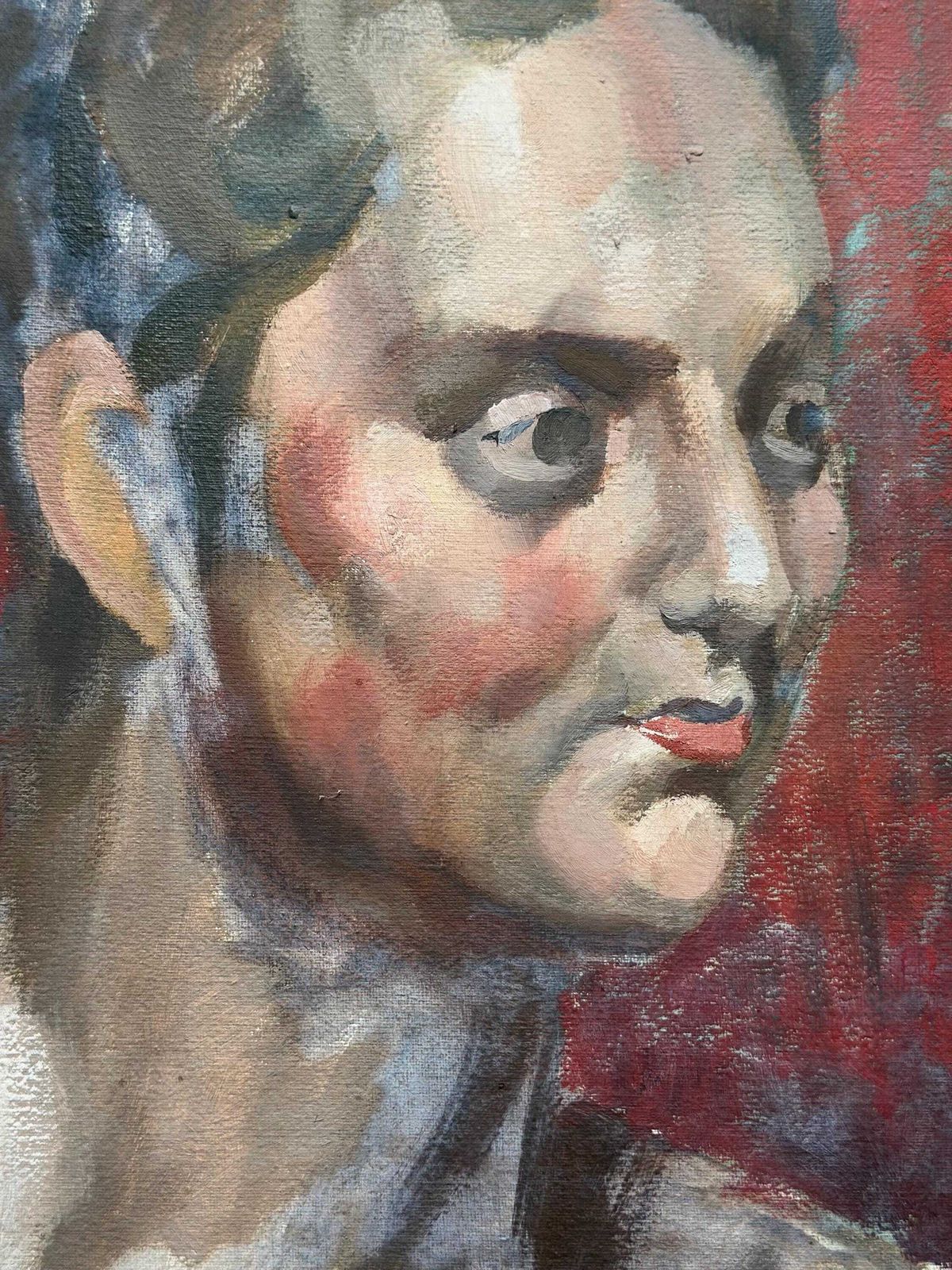 Victor Hume Moody 1896 1990 Modern British Head Study Of Woman Circa 1930s photo vintage