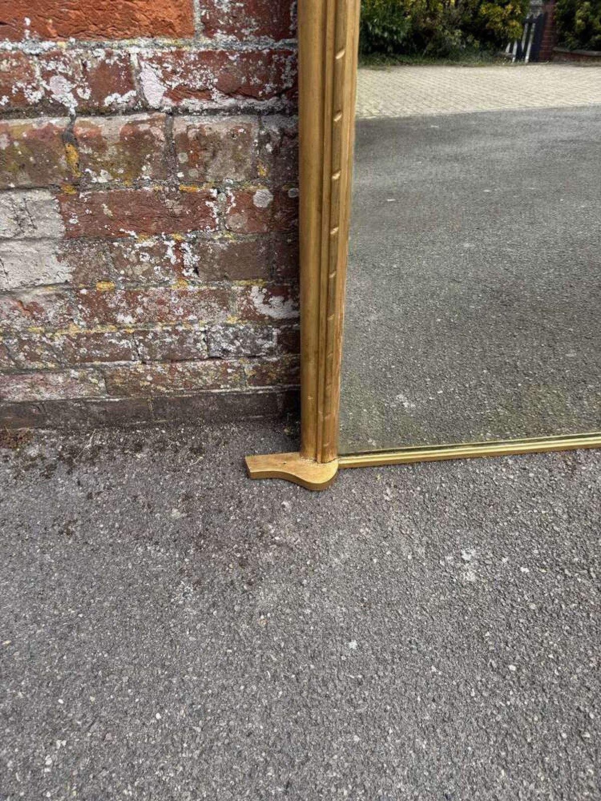 A Superb Large Antique English 19th C Carved Wood & Gesso Gilt Overmantle Mirror. photo for sale