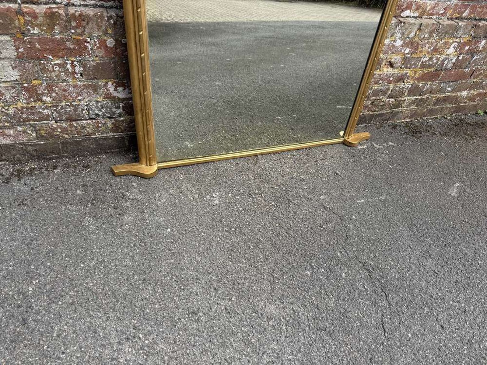 A Superb Large Antique English 19th C Carved Wood & Gesso Gilt Overmantle Mirror. photo 1295.0