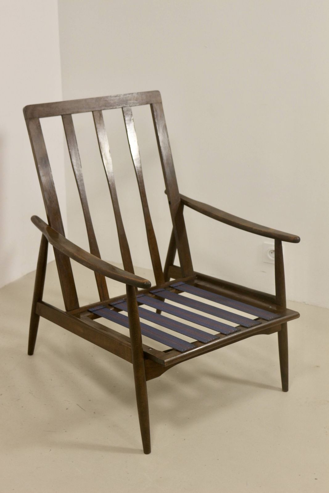photo for sale 1960s Scandinavian Armchair With Curved Armrests.