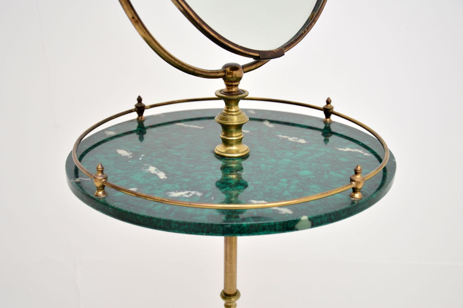 Vintage Brass Vanity Table With Mirror By Peerage photo vinterior