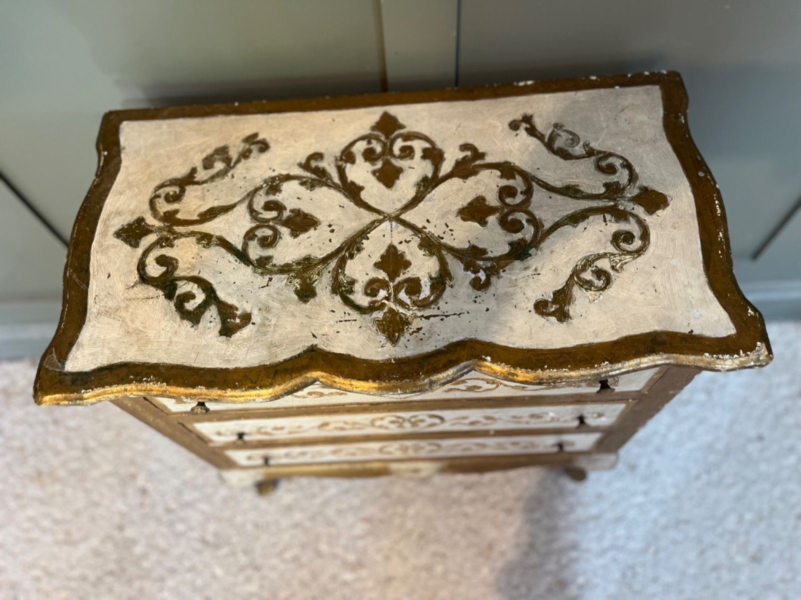 Vintage Chest Of Drawers Italian Painted Gilt photo vintage