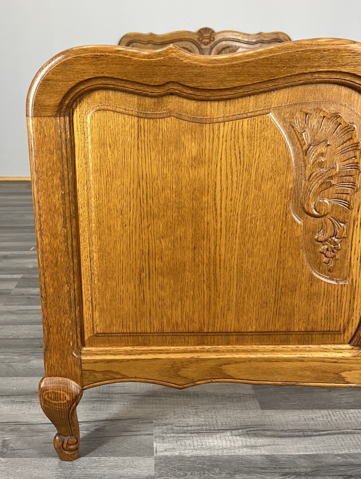Bed Frame Vintage French Louis XVI Style Oak Single Carved Panel Lot 4074 photo Furniture