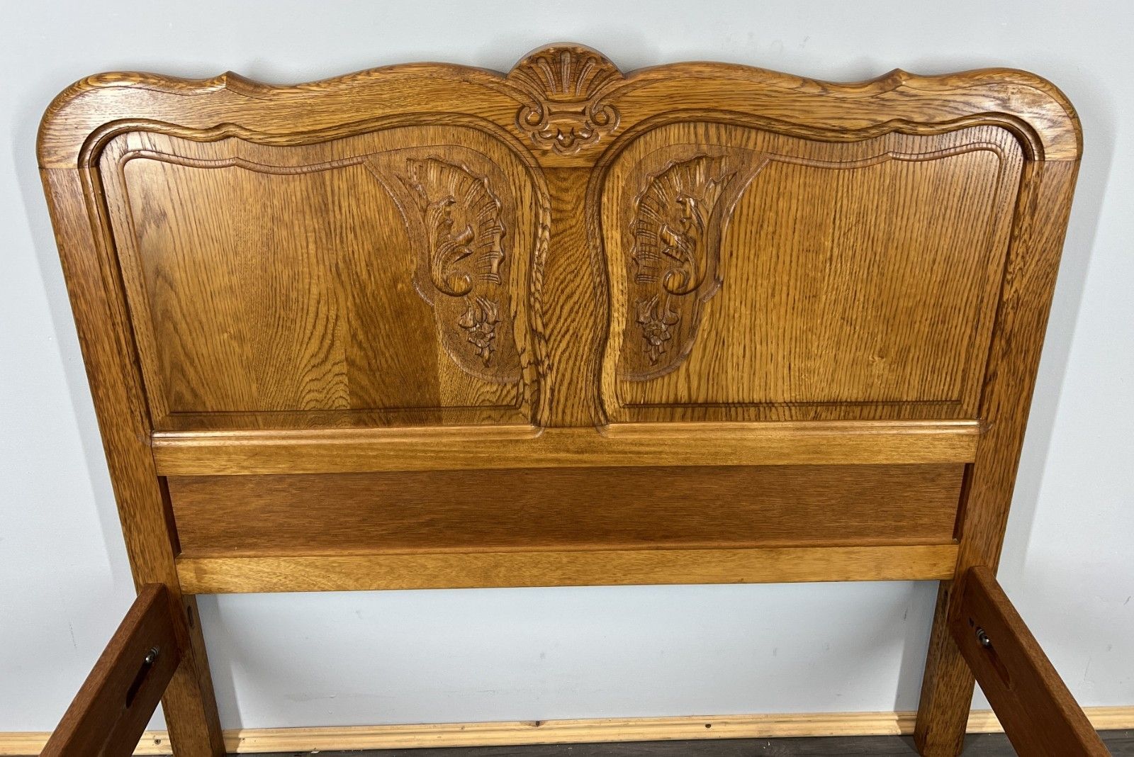 Bed Frame Vintage French Louis XVI Style Oak Single Carved Panel Lot 4074 photo 299.0
