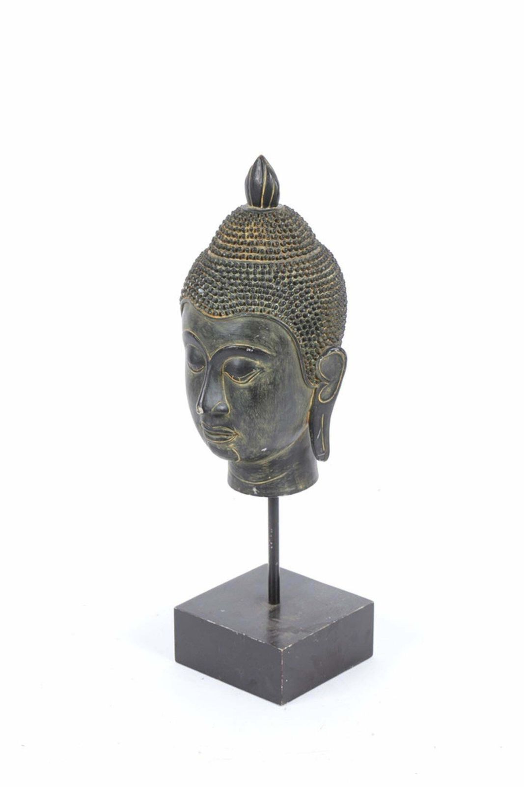 Decorative Buddha Head Stand Antique Resin Buddha Head On Stand 1960 photo buy