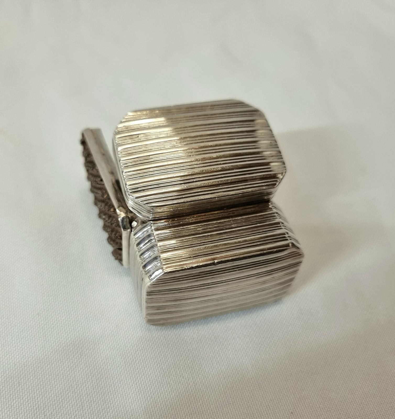 photo for sale A Scarce And Fine Larger Sized Example Of A George IV Sterling Silver Nutmeg Grater, By Joseph Wilmore Of Bread Street, Birmingham, Dated 1825.