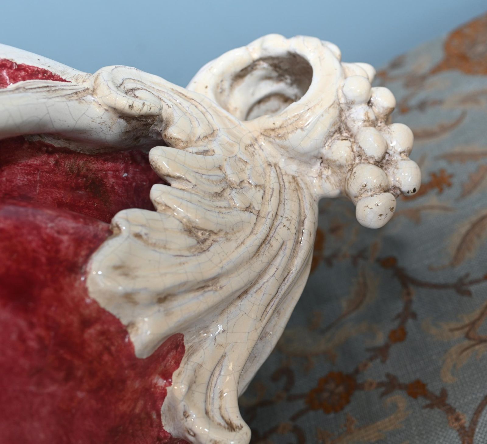 photo for sale Italian Majolica Porcelain Centrepiece Jardiniere Planter 1930