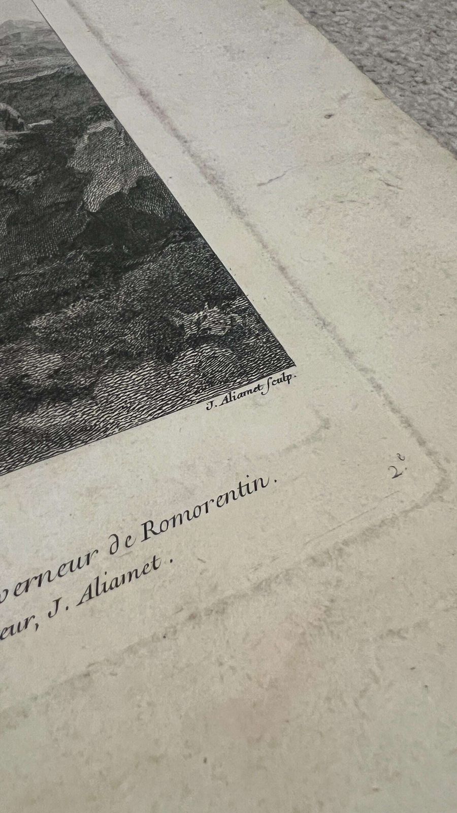 18th Century Etching — Shepherds In Rocky Landscape By Jacques Aliamet After Berchem, 1750 photo vinterior