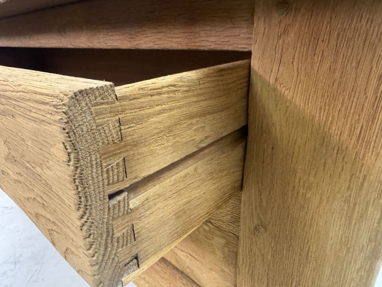 photo furniture Brutalist Two Drawer Chest In Solid Oak, Belgium, 1960s