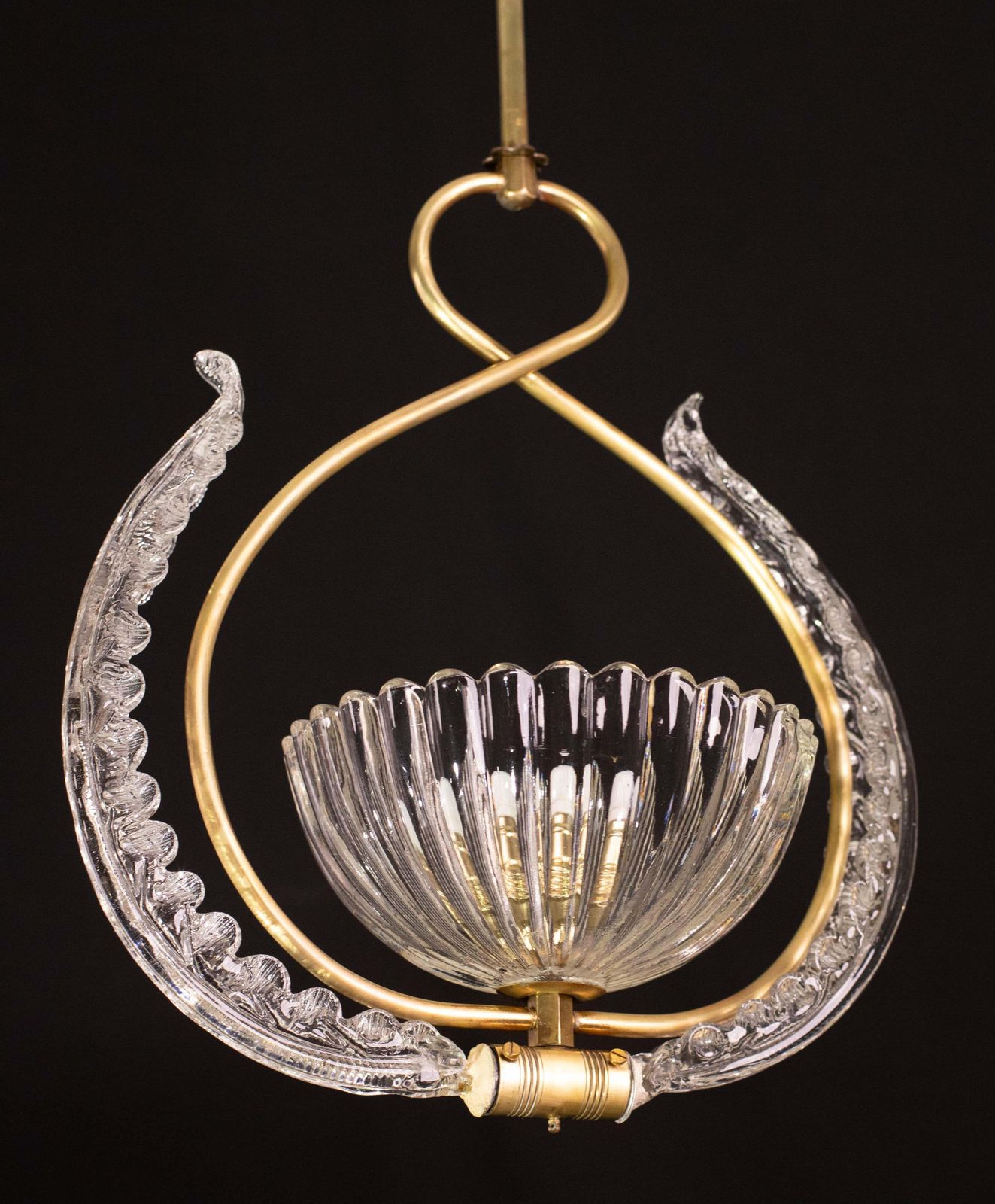 Elegant Art Decò Barovier And Toso Chandelier, 1940s photo vinterior