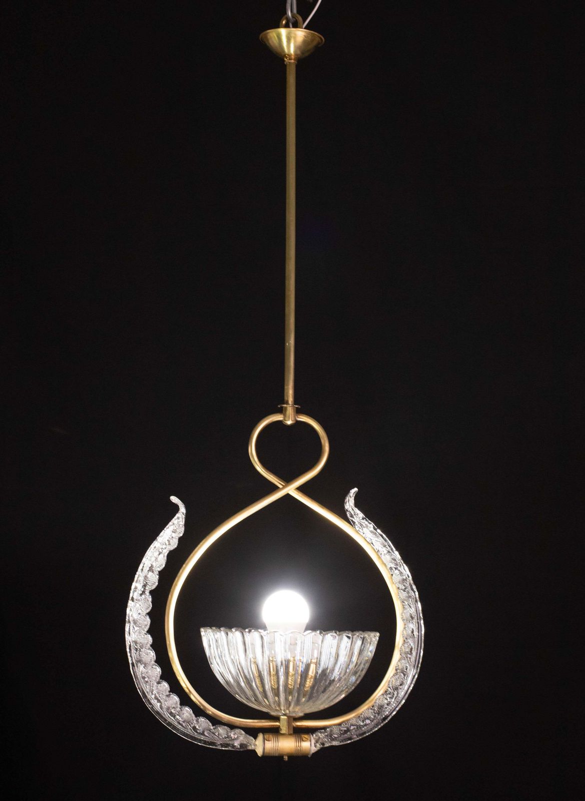 photo for sale Elegant Art Decò Barovier And Toso Chandelier, 1940s