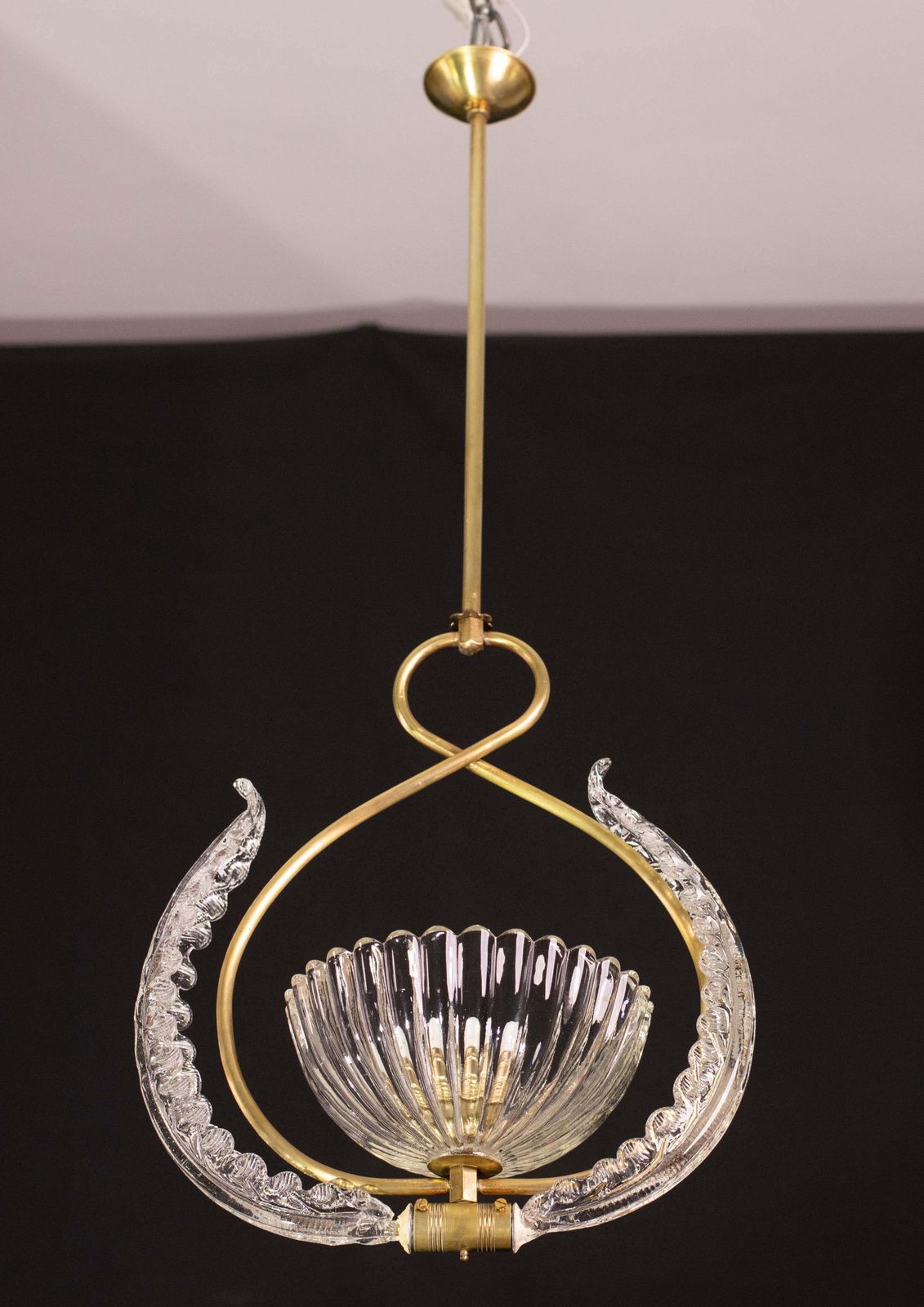 photo vinterior Elegant Art Decò Barovier And Toso Chandelier, 1940s