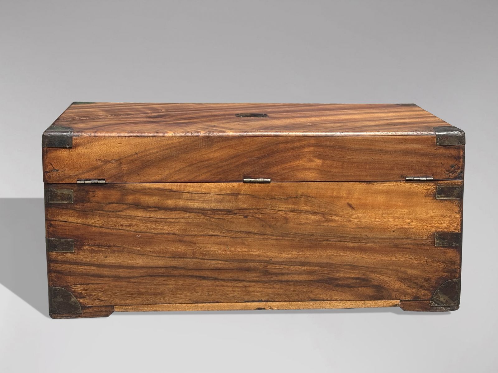 Mid 19th Century Camphor Wood Traveling Trunk With Fitted Interior photo vintage