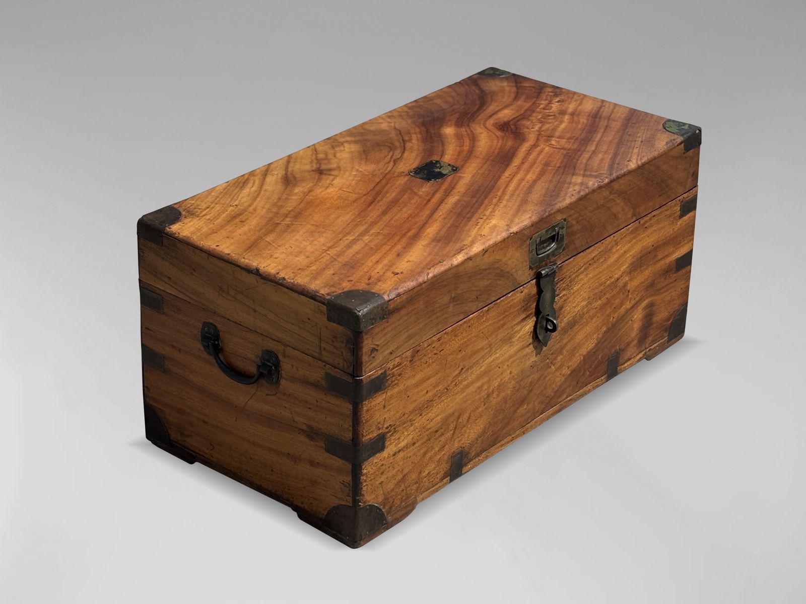 photo furniture Mid 19th Century Camphor Wood Traveling Trunk With Fitted Interior
