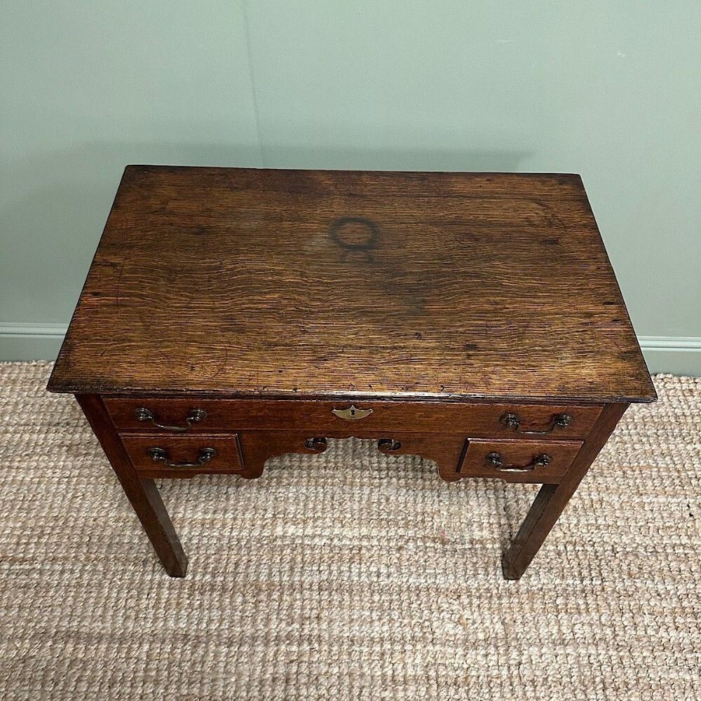 Country House 18th Century Antique Oak Side Table photo Furniture