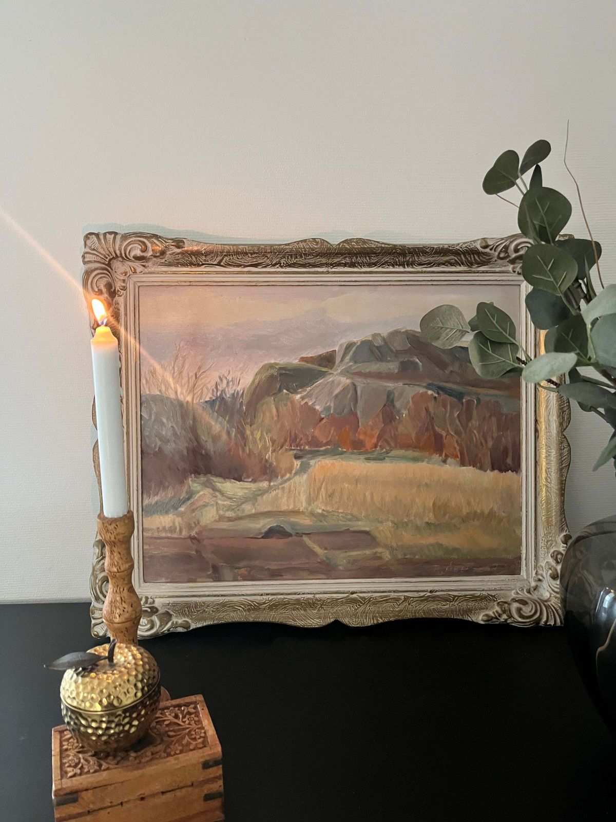 Autumn Fields” – Original Landscape Painting By R. åberg, Sweden 1947