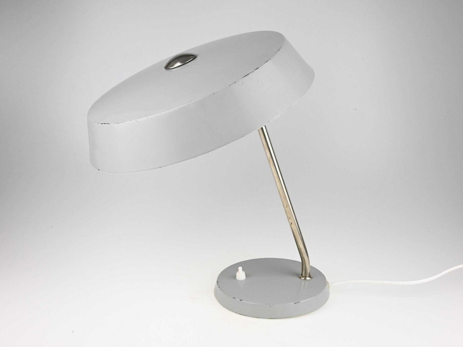 Vintage German Gray Table Lamp By Veb Leuchtenbau, Desk Lamp, Mid Century Lamp, Gray Lamp, Mid Century Lighting, Table Lamp, Desk Light photo 176.0