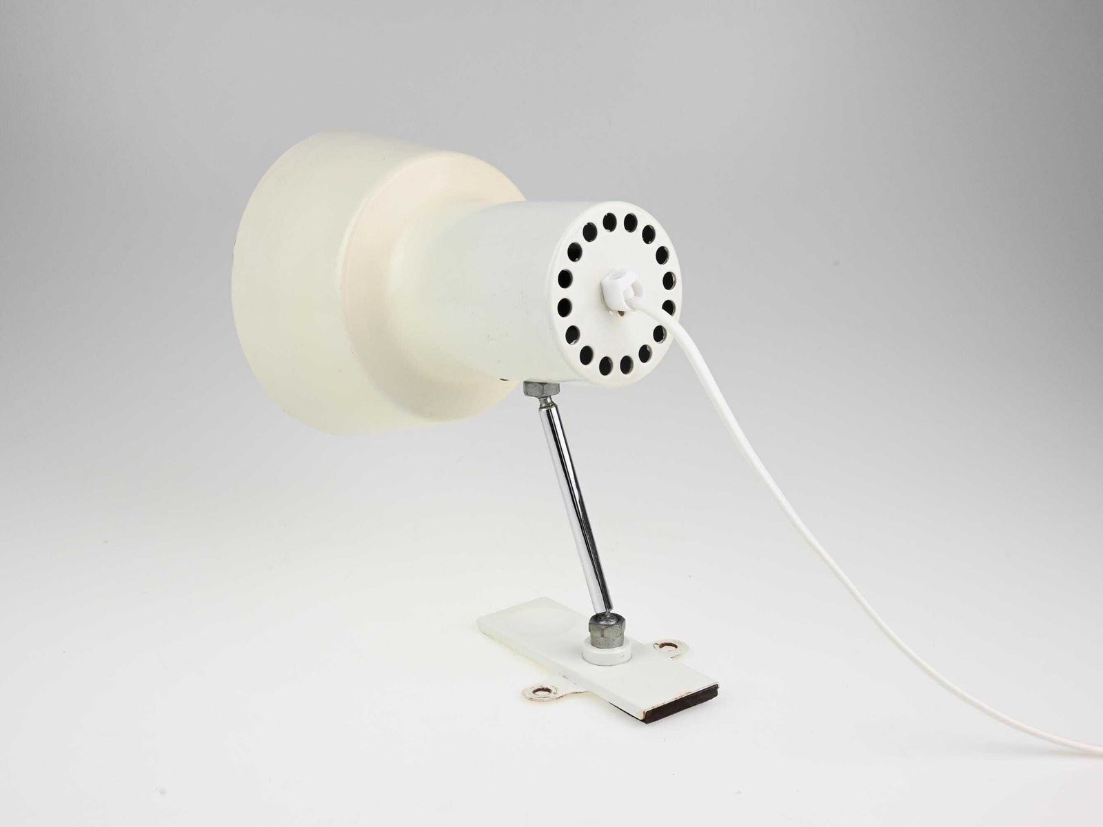 Vintage White Metal Wall Sconce, Vintage Lamp, Wall Sconce, White Lamp, Mid Century Lamp, Metal Lamp, Vintage Wall Lamp, Retro Lamp photo buy