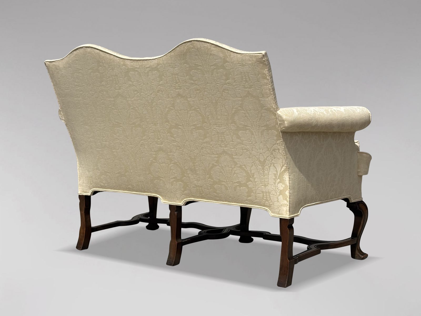 Edwardian Period Carved Walnut Upholstered Settee Of The Queen Anne Style photo 4500.0