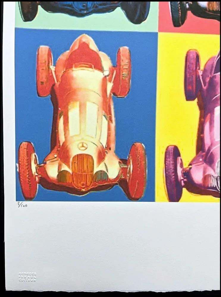 After Andy Warhol, Mercedes Benz, 1980s, Lithograph photo furniture