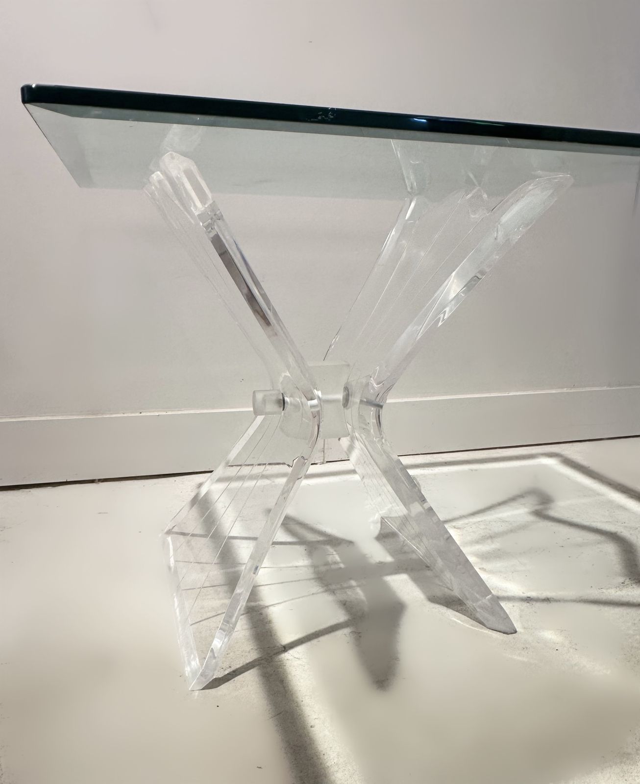 Glass And Lucite Coffee Table By Lion In Frost New York, 1970 photo buy