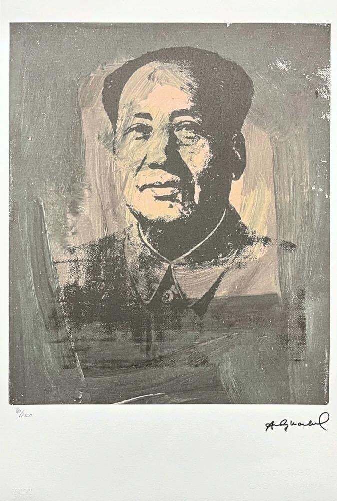 After Andy Warhol, Mao Zedong Grey Beige, 1980s, Lithograph