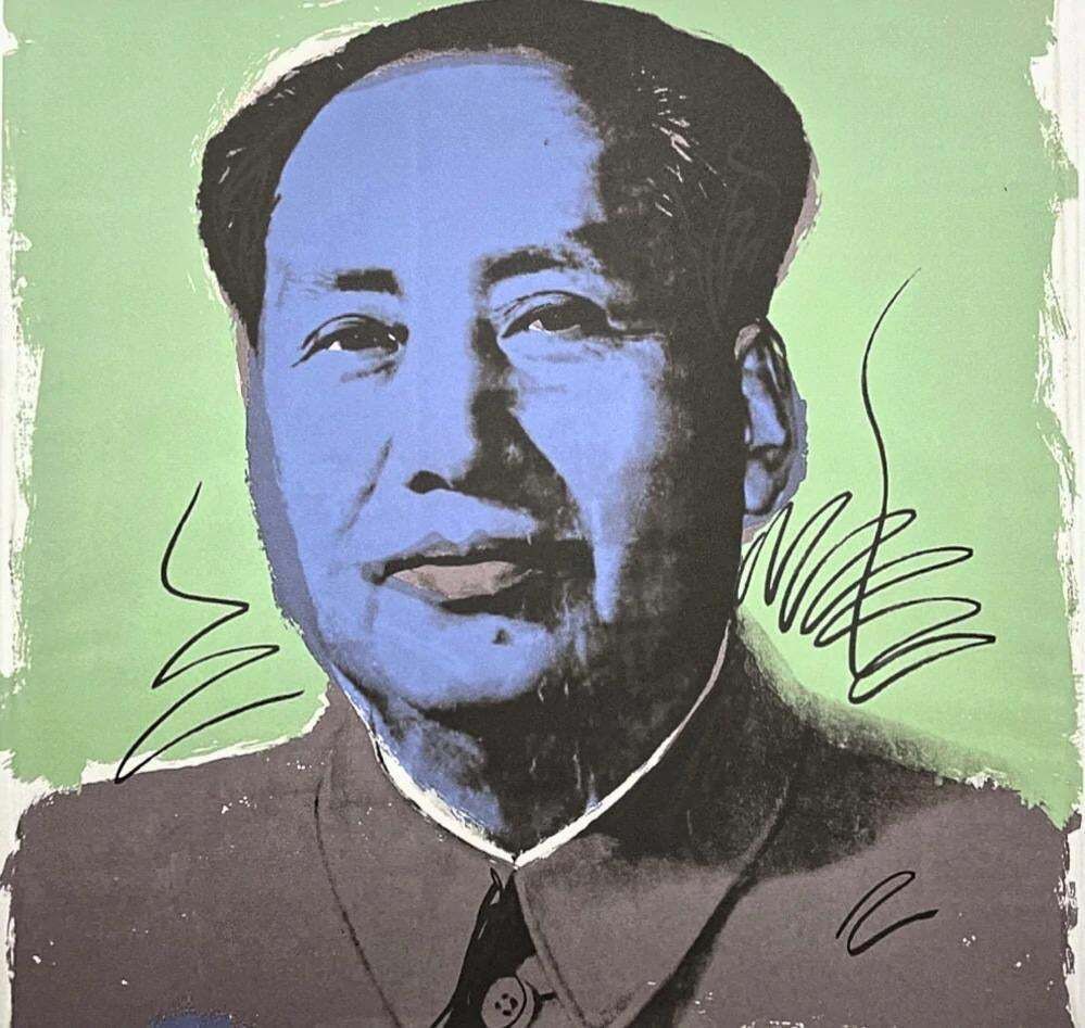 After Andy Warhol, Mao Zedong Green Gray, 1980s, Lithograph photo furniture